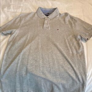 Tommy Hilfiger Heather Grey Polo Shirt Classic Style
